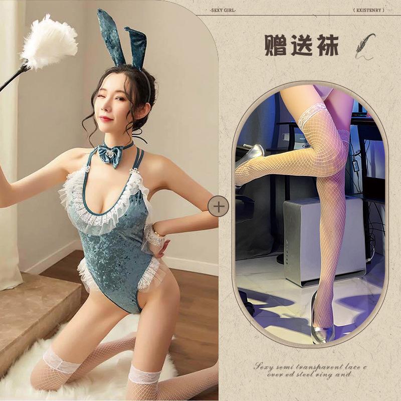 Sexy lingerie new uniform bunny onesie lace COS cosplay seduction suit