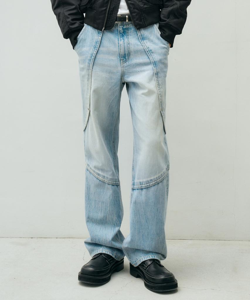 MINAV Youthful Wide Denim Pants [Light Blue]