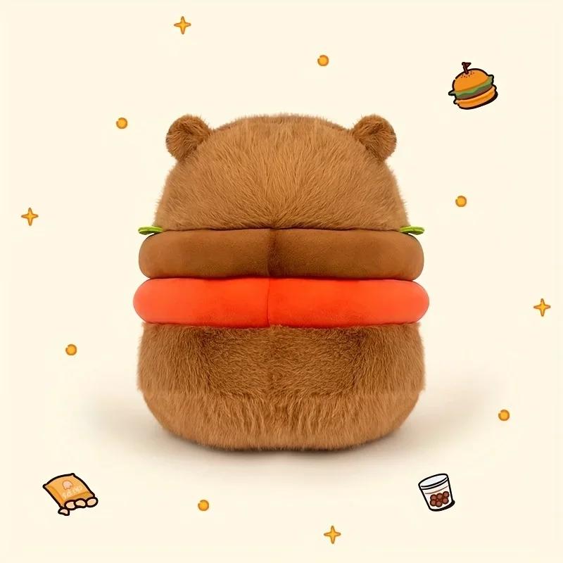 Capybara Plush Toy In The Shape Of A 20cm 7.87inch Hamburger Capibara Plush Toy In The Shape Of A Hamburger Best Holiday Gifts