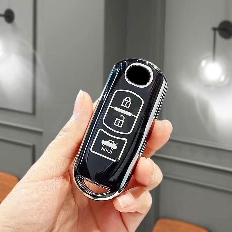 Серебристый край ТПУ чехол для корпуса брелока автомобильного ключа для Mazda Cx-5 Cx5 Cx7 Cx-9 Cx8 2 3 5 6 Bl Bm Gj Atenza Axela Demio Cx-3 Cx3 Брелок