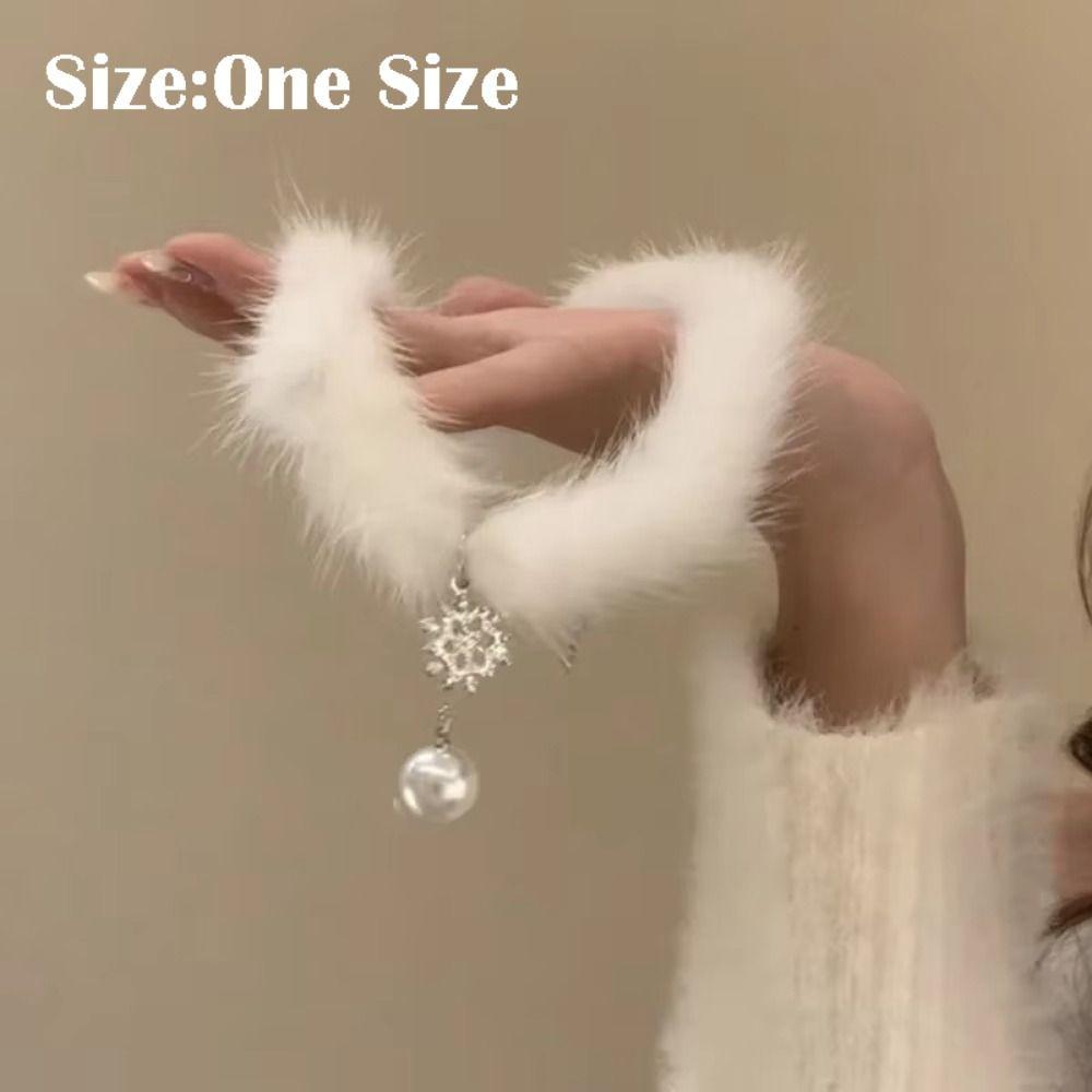 Плюшевое жемчужное ожерелье Сладкий воротник Новый чокер-снежинка Зима