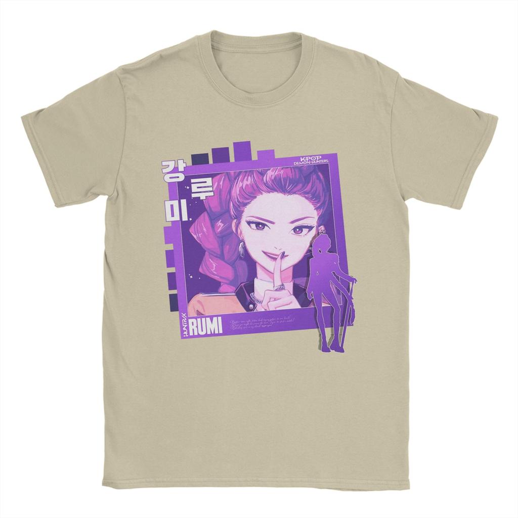 Руми Графический Фотокарточка Kpop Охотники на Демонов Футболка Мужская Хлопковая Повседневная Футболка Круглый Воротник Футболка С Коротким Рукавом Топы Подарок