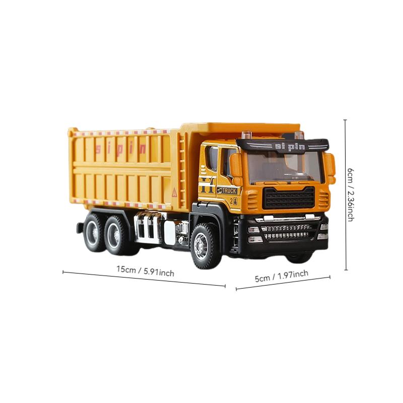 Excavator Blender Crane Car Toy Model Diecast Alloy Engineering Vehicle Rubber Tires Sound Light Pull Back Toys Kids Gifts