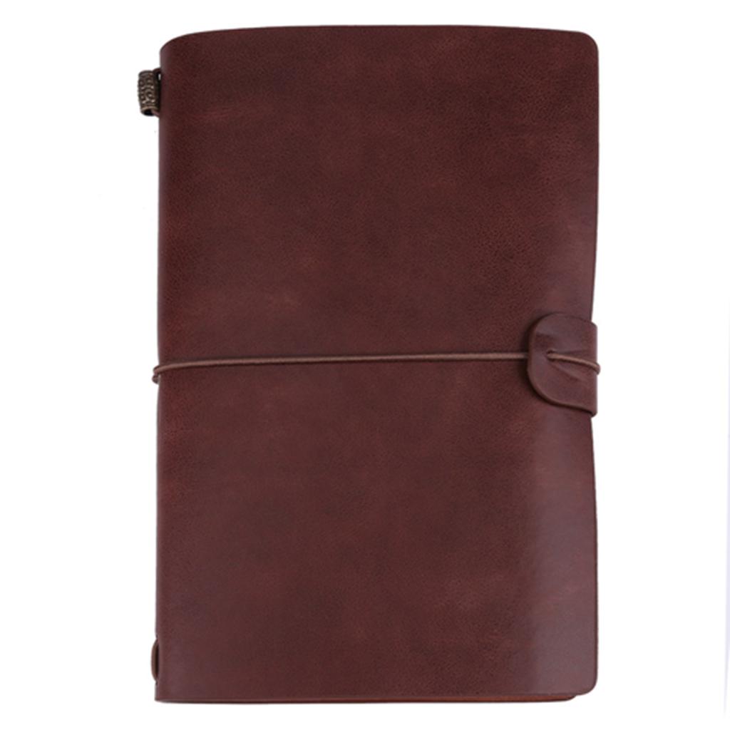 Классический дорожный блокнот из искусственной кожи, персонализированный журнал, ежедневник, многоразовый блокнот (Темно коричневый)