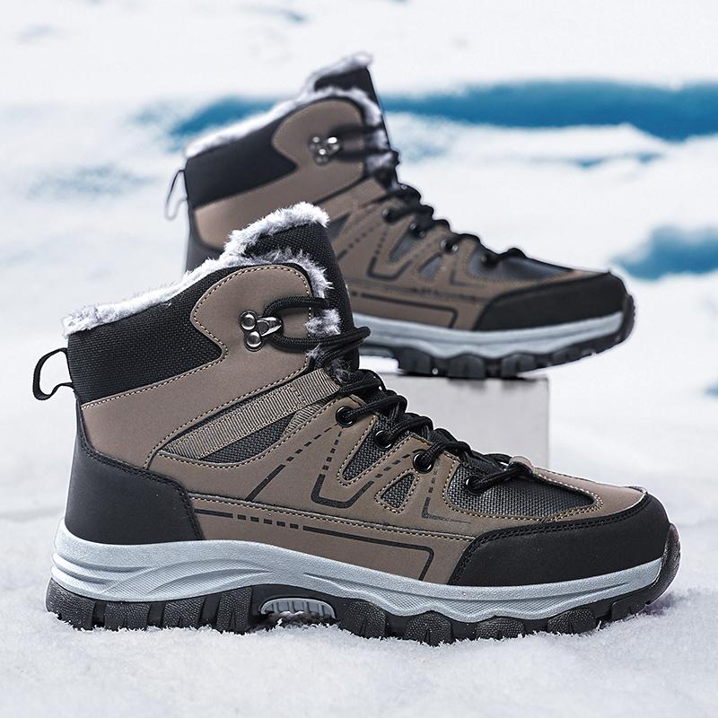 Winter Men Hikking Shoes Anti Slip Climbing Trekking Boots Warm Mens Ankle Boots Snow Boots Breathable Walking Casual Sneakers