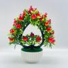 Artificial Potted Plants Realistic Love Heart Fake Fruit Tree Bonsai Green Plants Pot Decoration Home Office Table Centerpiece Faux Greenery Ornament