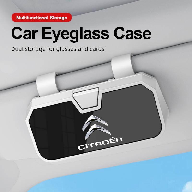 VXCW9 Car Multifunctional Storage Box Car Sunglasses Sunglasses Clip for Citroen C1 C2 C3 C4 C5 C6 C8 C4L DS3 DS4 DS5 Car Accessories