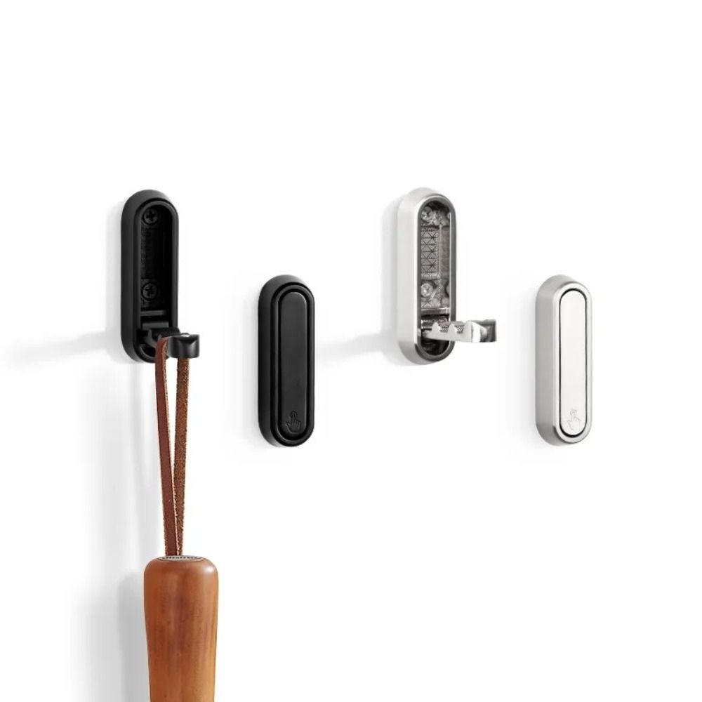 Zinc Zinc Zinc Alloy Folding Wall Hook Rustproof Matte Black Towel Hanger Multifunctional Clothes Hooks Home