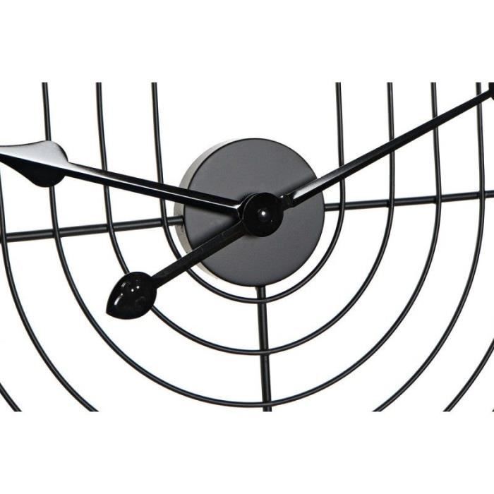 Horloge Murale - LANA DECO - Thyann - Noir - Doré - Métal - 60 x 3 x 60 cm