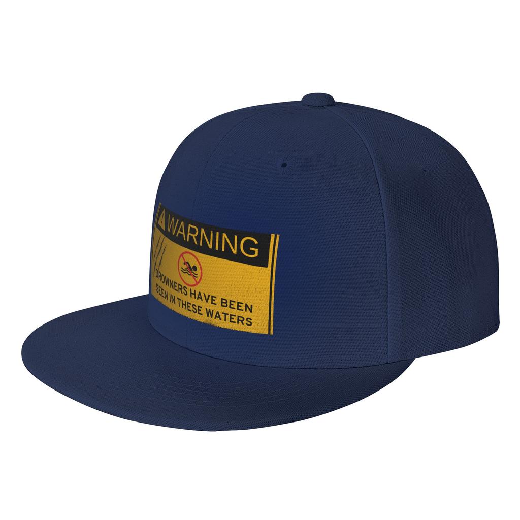 Fashion An Undead Glitch  Drowner Warning Sign Flat Brim Sun Hat  Japanese Minimalist Sports Visors