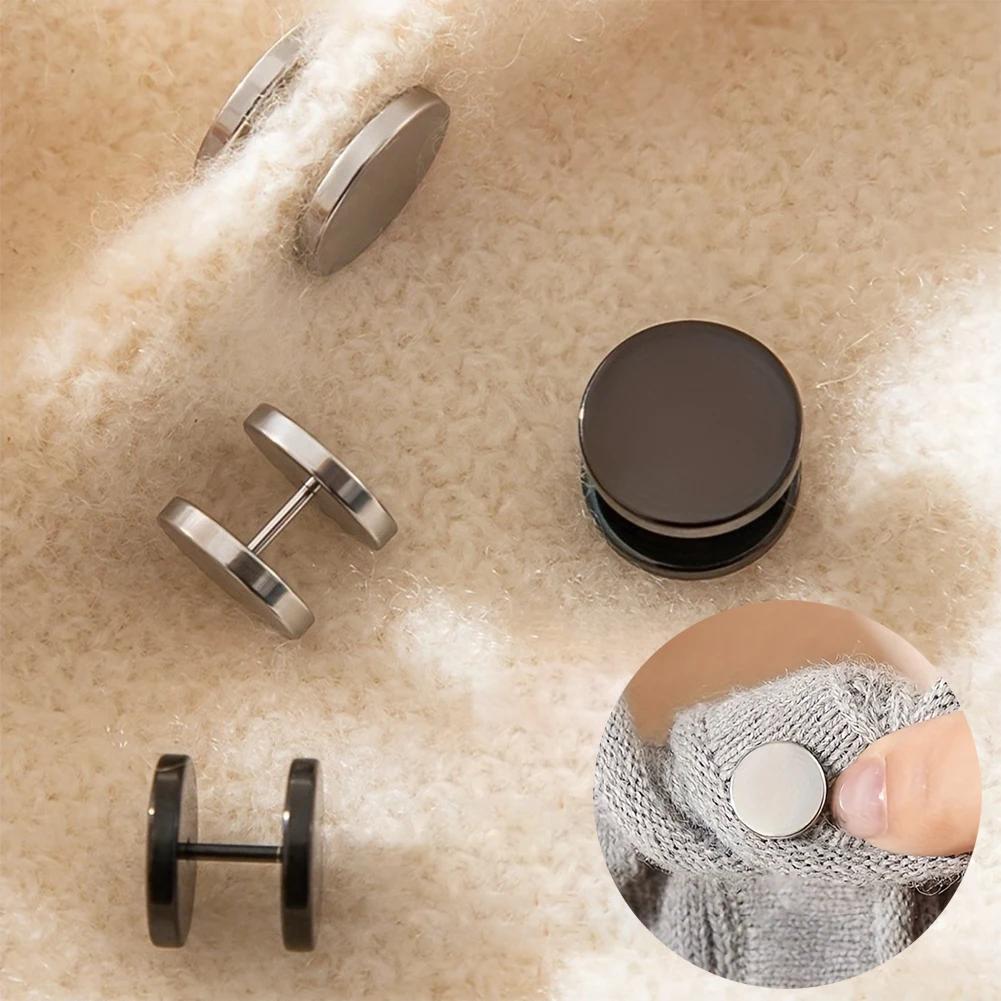 4pcs Seamless Spiral Buckle Clip Cuff Fastener Fashion Buttons for Sweaters Collars Fixing Clip Avoid Wardrobe Malfunction