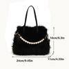 Winter Fashion Faux Fur Crossbody Bags for Women's Gift, Pearl Chain Decor Shoulder Bag, Ladies Handbags Top-handel Bag CLE