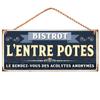 [R2166] - Metal Plate 'Messages' Blue (Bistrot Between Friends)- 30x13cm