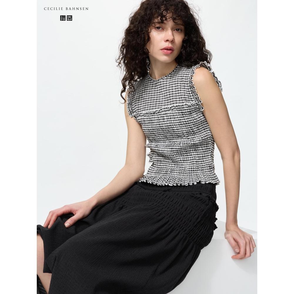 Uniqlo Япония Складки Футболка без рукавов