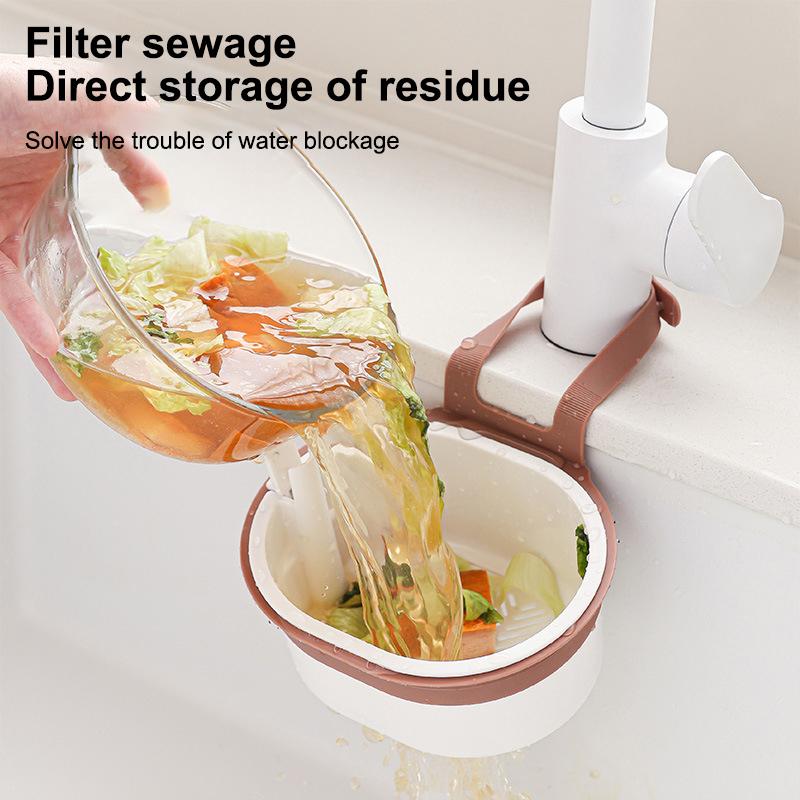 Two-In-One Sink Hanging Strainer Basket Openable Bottom Cover Detachable Kitchen Garbage Filter Multifunctional Quickly Drain