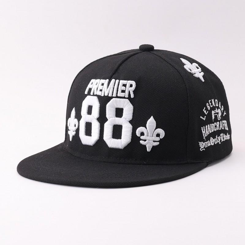 Flat Brim Baseball Cap Hip Hop Style Embroidered Sun Hat Men Women