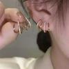 Super Sparkling Rhombus Zircon Golden Tassel Earrings For Women Personalized Daily Accessory Party Jewelry Birthday Gift