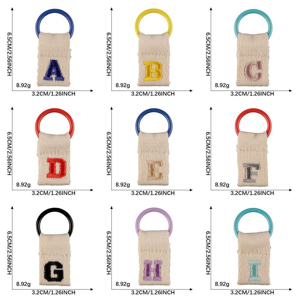 Embroidery 26 Letter Key Chain Key Ring Business Key Holder Creative Alphabet Car Key Buckle  Man
