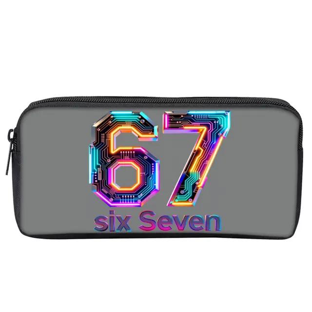 Colorful Number 67 Print Pencil Case 3D Cartoon School Supplies Boy/Girls Best Gift Children