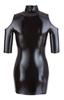 Cottelli PARTY - Matte Black Mini Dress with Stand-Up Collar L