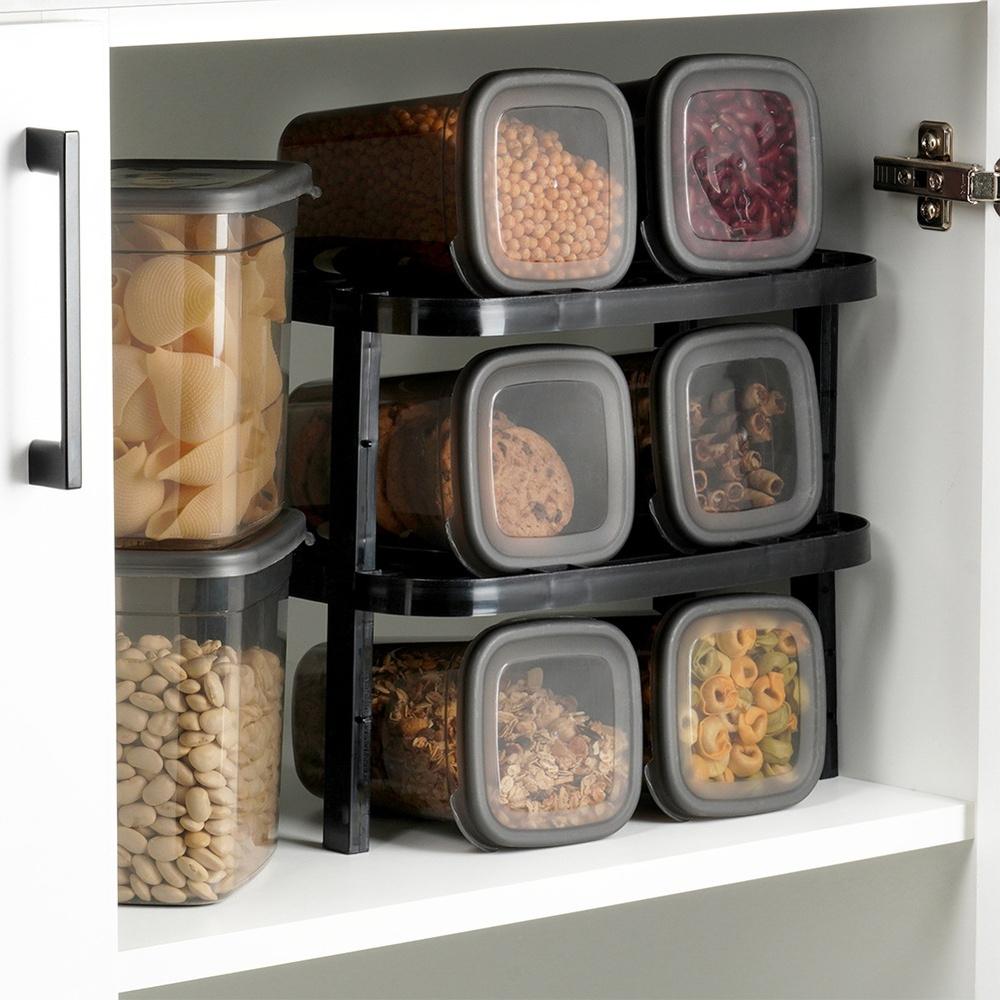 Black kitchen shelf 31x22x13.5 / 11.5 cm 2 pcs.