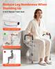 Raised Toilet Seat with Arms, 159 kg Capacity, 127 mm Lift Height & Adjustable Width, Widened Commode Elevated Toilet Seat Riser with Handles for