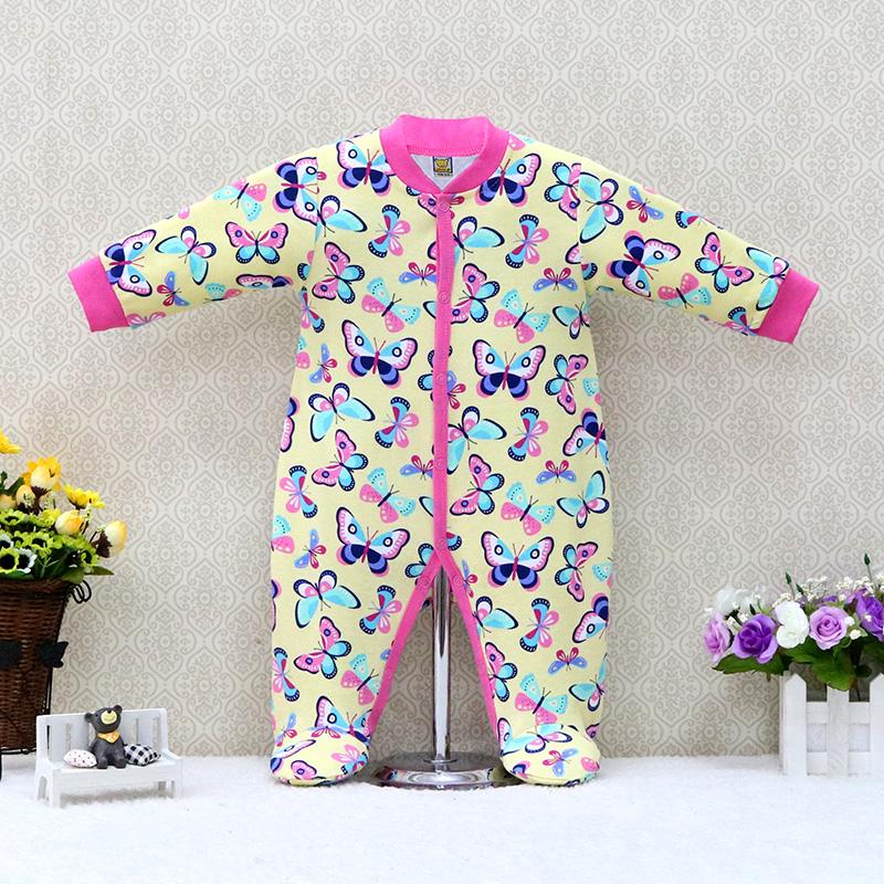 Комбинезоны с длинными рукавами для мальчиков и девочек из чистого хлопка Детские костюмы Летняя и осенняя одежда Одежда для новорожденных Новый стиль