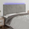 VidaXL LED Headboard Bedroom Furniture Double Bed Accessory Head of Bed Frame Interior Light Grey 3122210