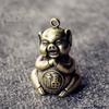 Изящный латунный талисман-поросенок с культурным значением, китайский зодиак, миниатюрный подвес-животное для подарка или коллекции