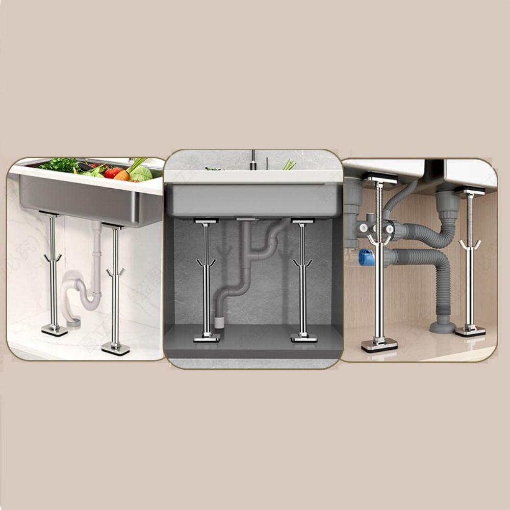 Telescopic Undermount Sink Support Adjustable Kitchen Sink Bracket Bottom Installation