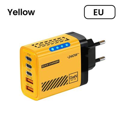 240 Вт 5-в-1 GaN USB C Зарядное устройство Быстрая зарядка EU/US Штекер Настенное зарядное устройство Для iPhone Samsung Xiaomi Type C Зарядное устройство для телефона Адаптер питания