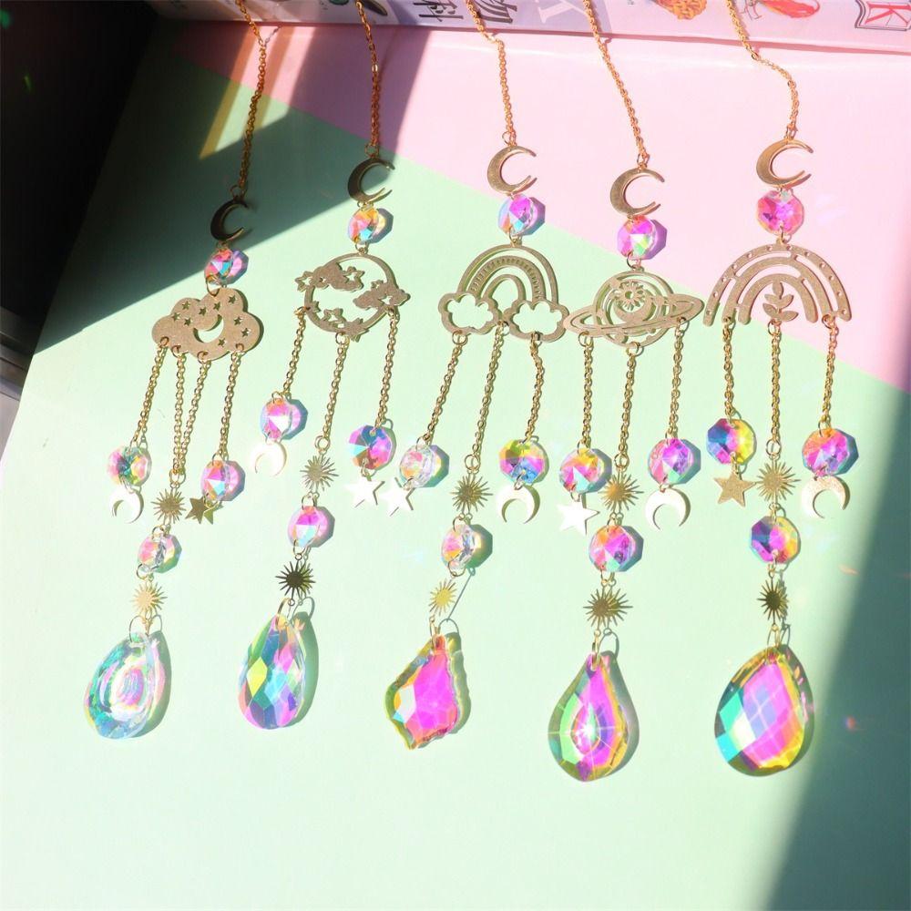 Rainbow Maker Crystal Pendant Home Garden Decor Prisms Hanging Decoration Outdoor