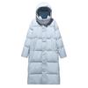 Зима 2024 года, новая длинная куртка-пуховик для женщин, белый утиный пух, утолщенный, с капюшоном, свободная студенческая куртка прилив