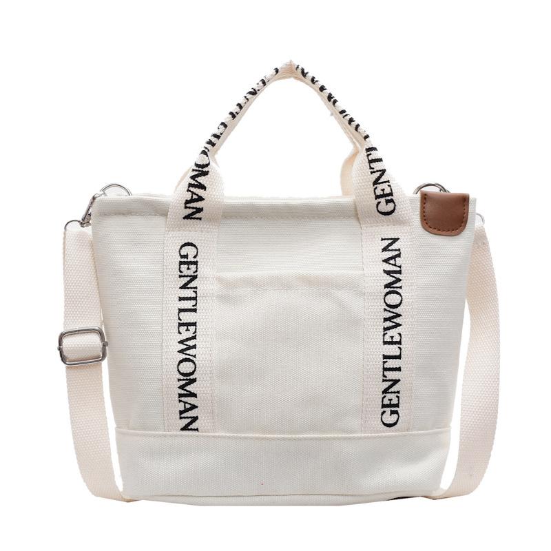 Новая сумка Новая легкая холщовая сумка с алфавитом Универсальная повседневная сумка Сумка через плечо Студенческая маленькая сумка