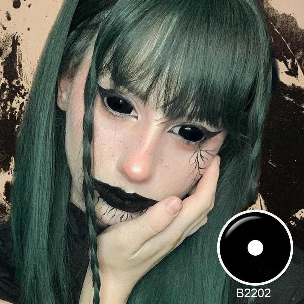 22MM Black Sclera Lenses Halloween Contact Lenses for Eyes Cosplay Contacts Demon Full Eye Contacts for Masquerade Party