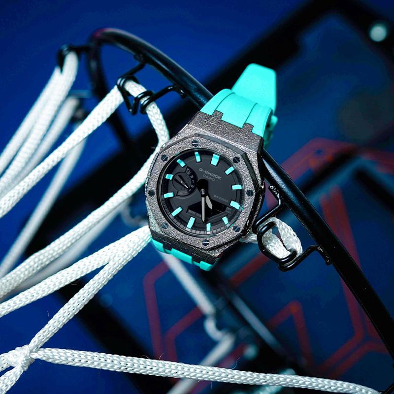 Casio Унисекс Жидкокристаллический/Аналоговый Двойной Дисплей Серия 48,5 мм Черные Часы GA-2100-1A1-