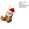 Christmas Socks Santa Claus Red Hanging Ornament Acrylic Decorative Keychain Pendant Xmas Stockings Wall Decoration