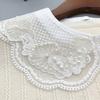 Women's Embroidery Shirt Detachable Collar Girls False Collars Lace Handmade Beads Removable Fake Collar Necklace Accessory