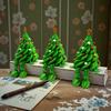 Настольное украшение Красочная 3D-печатная рождественская елка Забавная уникальная рождественская декорация Зеленый шарнирный настольный декор для дома