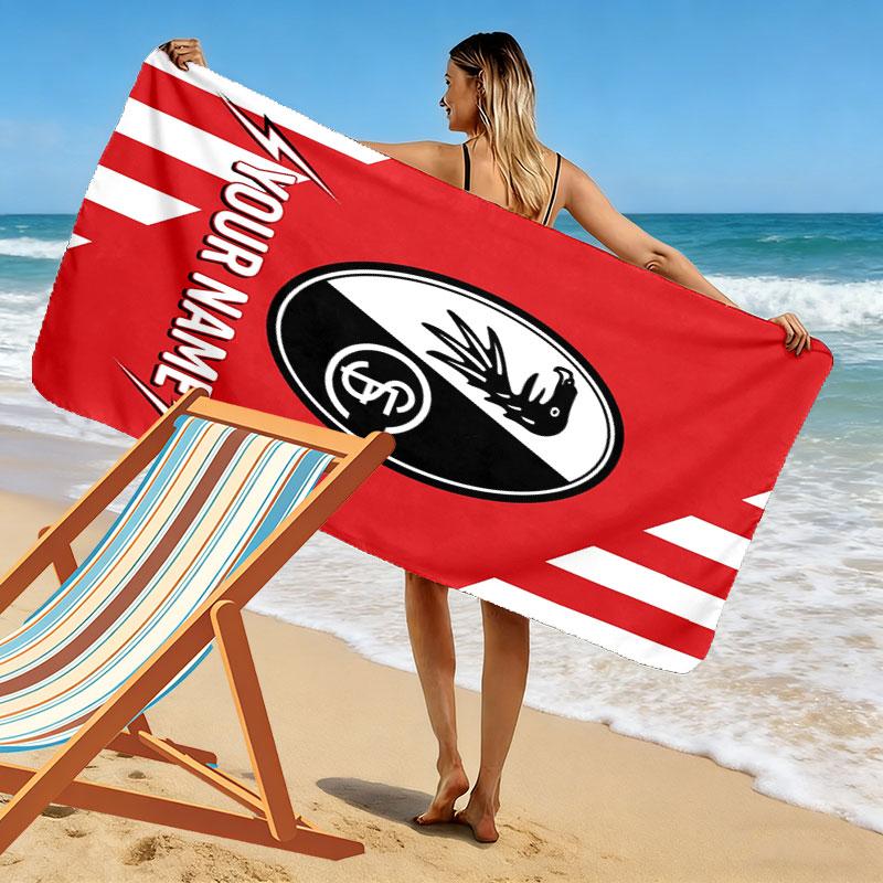 Custom Freiburg E Print Beach Towel, Large Soft Quick Dry Towel for Beach Camping Swimming
