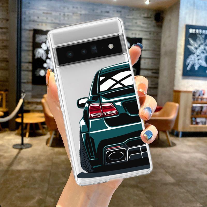 Чехол для телефона Google Pixel 10 Pro 10A Pixel 9 Pro XL Pixel 8 Pro 9A 8A 7A 7 6A 6 Pro Мягкая TPU крышка Японский JDM Искусство спортивных автомобилей