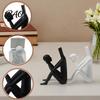 3D Printing Sculpture Printed Reading Man Statue, Abstract Book Head Sculpture, Practical Desk Accessory Creative Decor, Phone Holder for Home Office