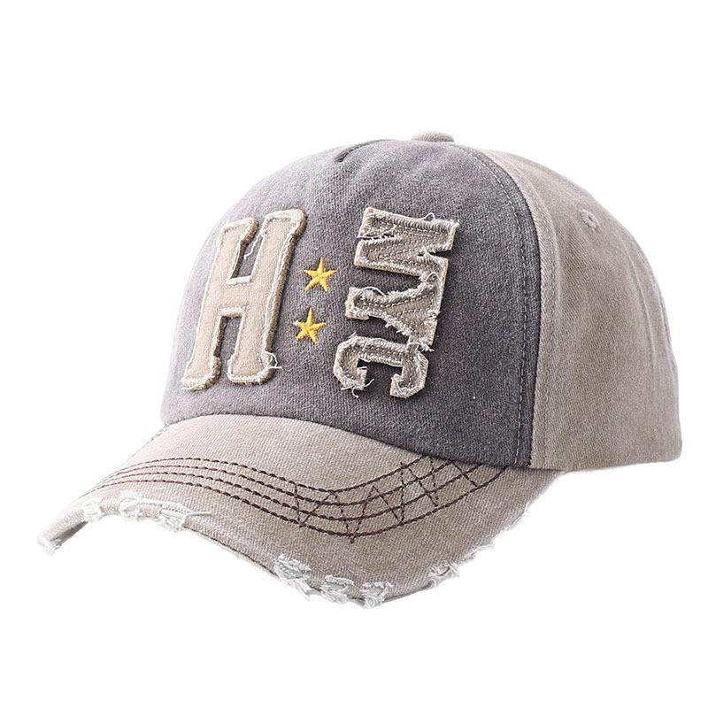 Washed Patch Baseball Cap Old Alphabet Street Personality Shade Cap NYC Hat