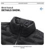 Мужская и женская легкая зимняя пуховая куртка с воротником-стойкой - Пух белой утки, Модный повседневный теплый пальто