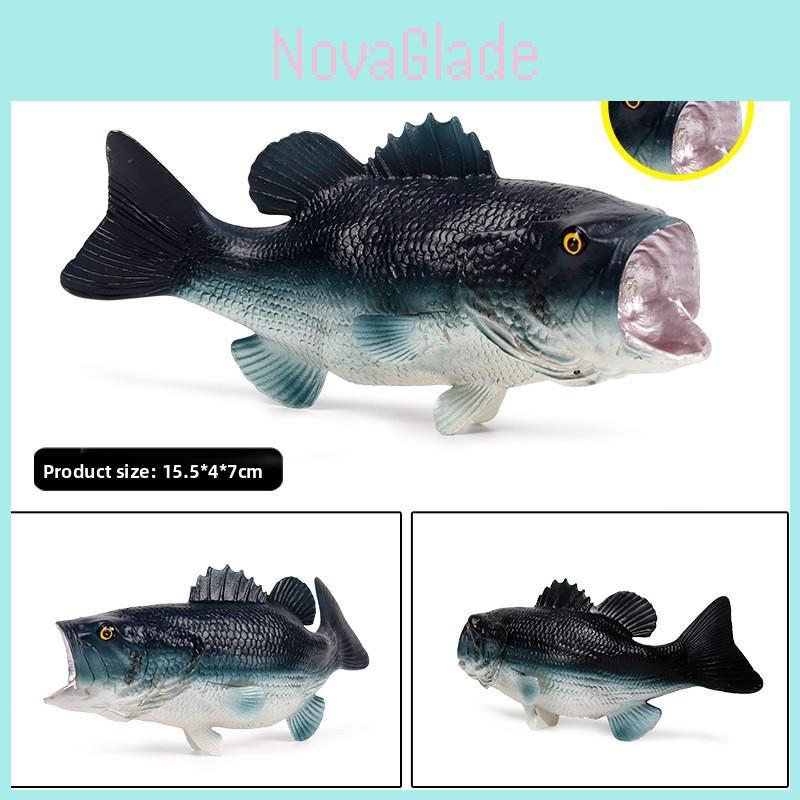 Игрушка-модель рыбы Lateolabrax Japonicus из пластика для декора морского аквариума