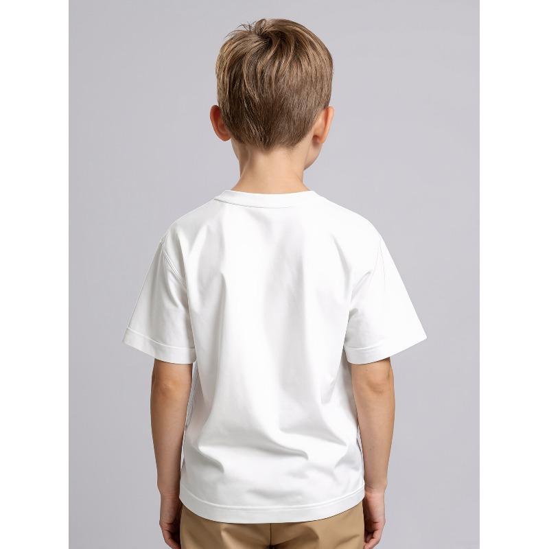 European sizes Boys' Skate or Die T-Shirt - Black with White Logo and Skateboarder Print, Short Sleeve Crew Neck Casual Summer Kids Top