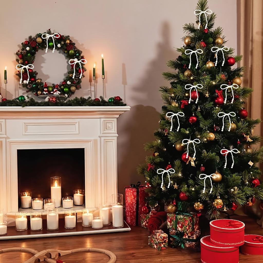 12 шт. Элегантный бант для украшения рождественской елки, Банты на скрутке для венков, Упаковки подарков, Свадебного декора, Рождественские украшения