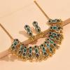 Винтажный комплект ювелирных изделий Этнические инкрустированные кристаллами вечерние аксессуары Женские ожерелья Серьги