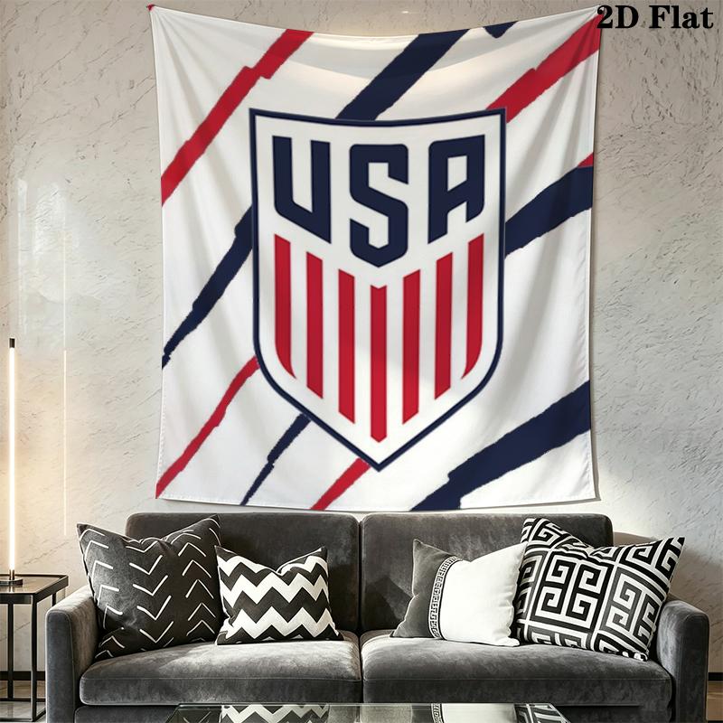 USWNT Wall Tapestry Aesthetic Wall Hanging Printed Fabric Blanket Decorative Tapestries for Bedroom Living Room Home Decor