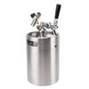 Мини-пивной кег из нержавеющей стали с манометром 60 psi, выходным краном-диспенсером, 5 л, мини-кег для пива под давлением для домашнего бара, кофе